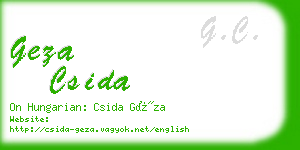 geza csida business card